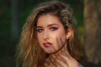 Close-up portrait of young woman