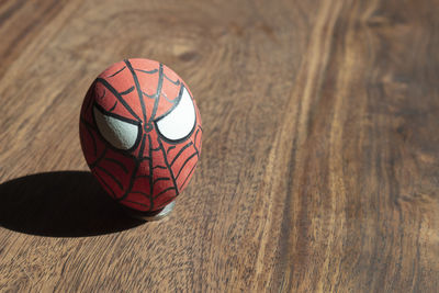 High angle view of ball on table