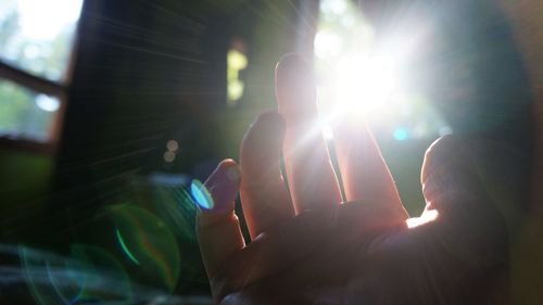 Close-up of woman hand