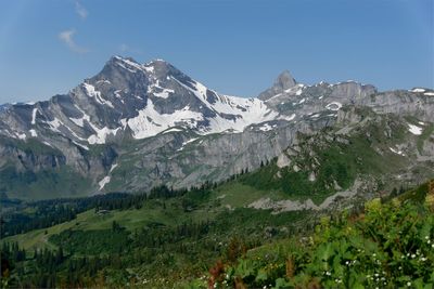 Scenic view of mountains against sky