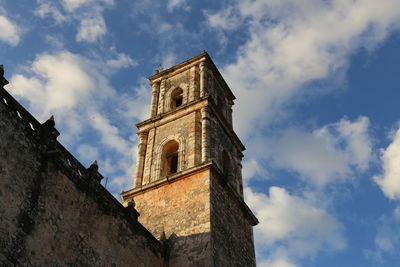 Low angle view of old building against sky