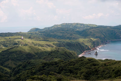 High angle view of landscape against sky