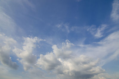 Low angle view of clouds in sky