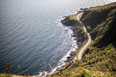 High angle view of sea