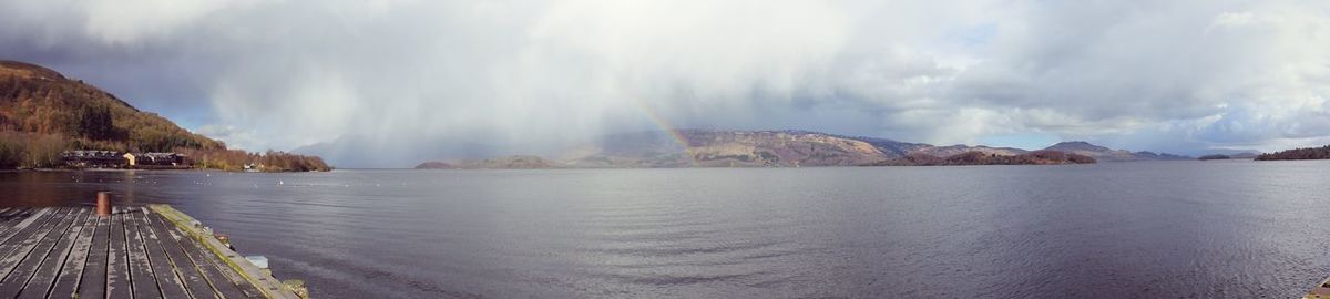 Panoramic view of lake against sky