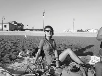 Woman relaxing at beach