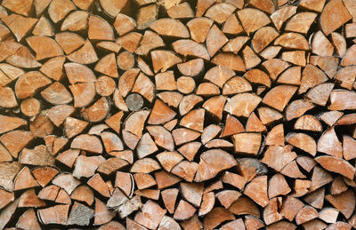 Full frame shot of firewood