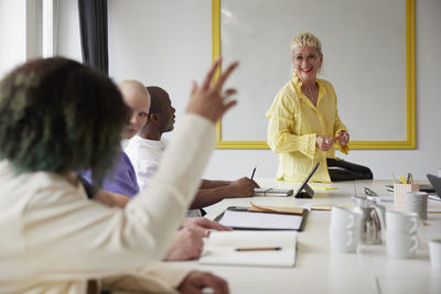 Diverse team having business meeting in conference room