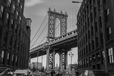 Low angle view of brooklyn bridge