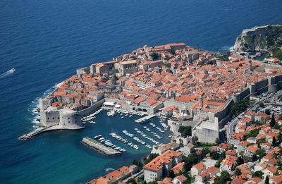 Walls of dubrovnik by adriatic sea