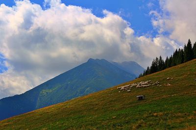 Scenic view of mountains against sky