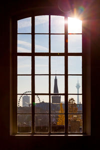 View of building through window