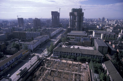 High angle view of cityscape