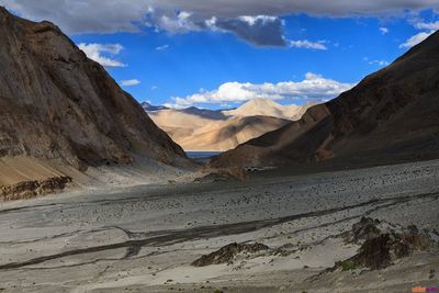 Scenic view of desert against sky