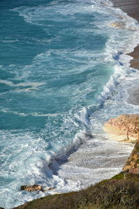 High angle view of sea