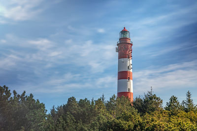 Low angle view of lighthouse against sky