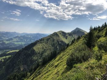 Scenic view of mountains against sky