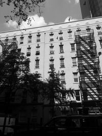 Low angle view of modern building against sky