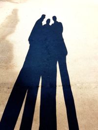 Shadow of couple on road