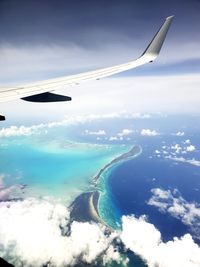 Aerial view of sea against sky