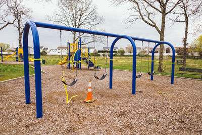 Empty swing in park