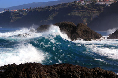 Scenic view of sea waves