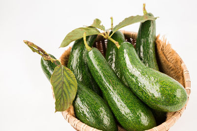 Close-up of vegetables against white background