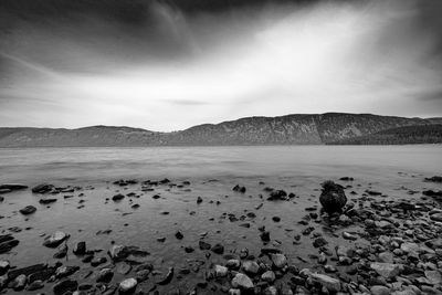 Scenic view of beach against sky