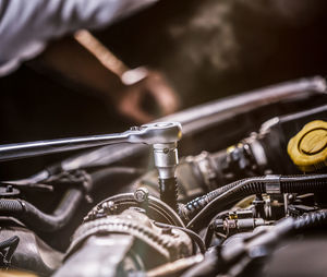 Close-up of car engine