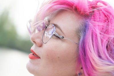 Close-up of young woman with eyes closed