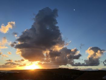 Scenic view of silhouette landscape against sky during sunset