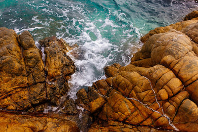 Scenic view of sea and rocks