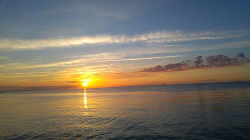 Scenic view of sea at sunset