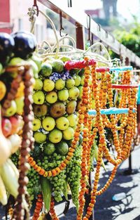 Close-up of fruits for sale at market stall