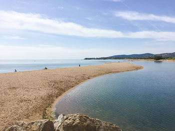 Scenic view of beach against sky