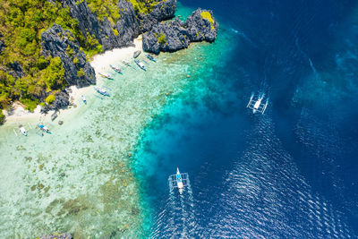 High angle view of beach