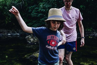 Full length of happy girl smiling