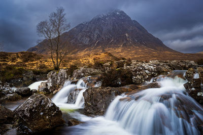 Buachaille etive mor and waterfall