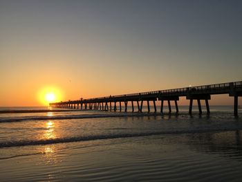 Scenic view of sea at sunset