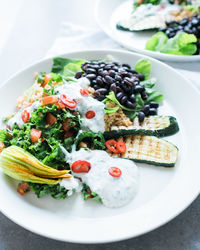 High angle view of salad in plate