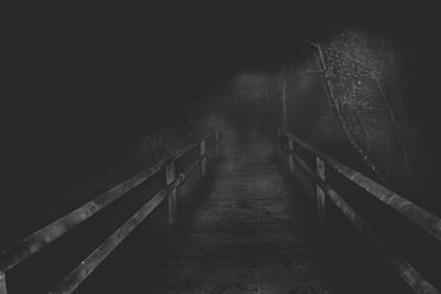 View of empty footbridge