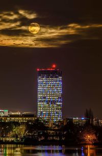 Illuminated city at night