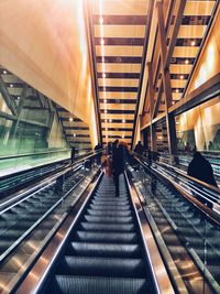 People on escalator