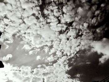 Low angle view of clouds in cloudy sky