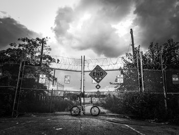 View of road against cloudy sky