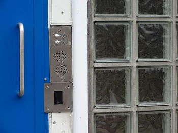 Full frame shot of closed window of building