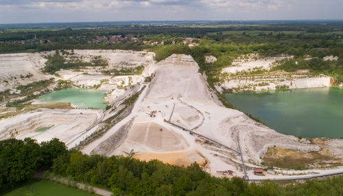 Limestone mining from a limestone quarry and a chalk pit