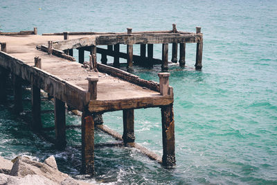 Wooden pier over sea