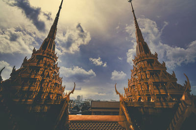 Low angle view of traditional building against sky