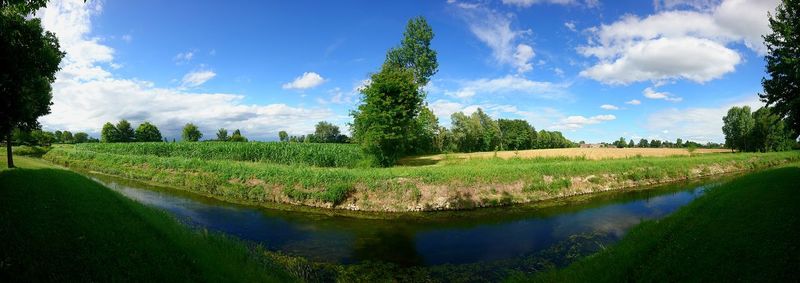 Panoramic view of lake against sky